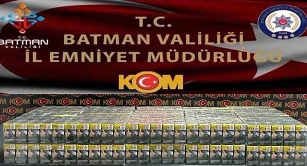 Batman’da minibüste 970 paket kaçak sigara ele geçirildi