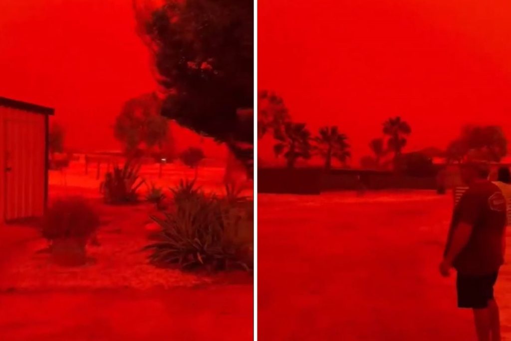 Kıyamet alameti gibi, Avustralya'da gökyüzü kan kırmızıya boyandı
