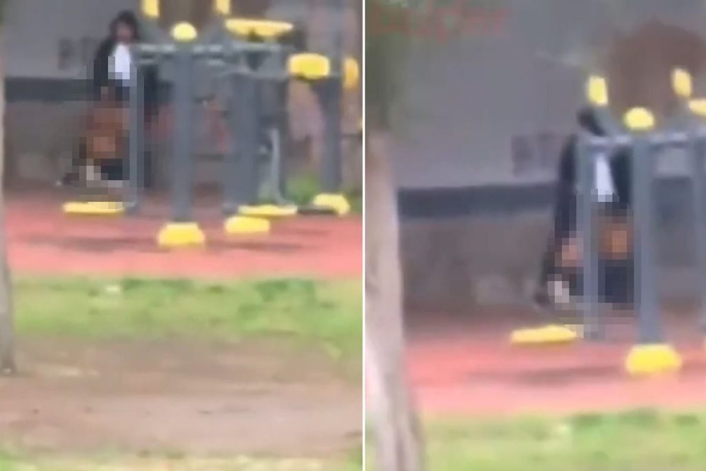 Parkta güpegündüz infial yaratan görüntü