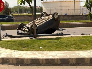 Batman’da takla atan otomobilin sürücüsü yaralandı